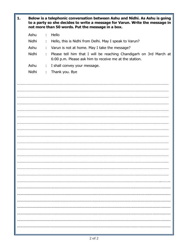 A2Zworksheets:Worksheet of Message Writing Writing English A2Zworksheets:Worksheet of Message Writing Writing English