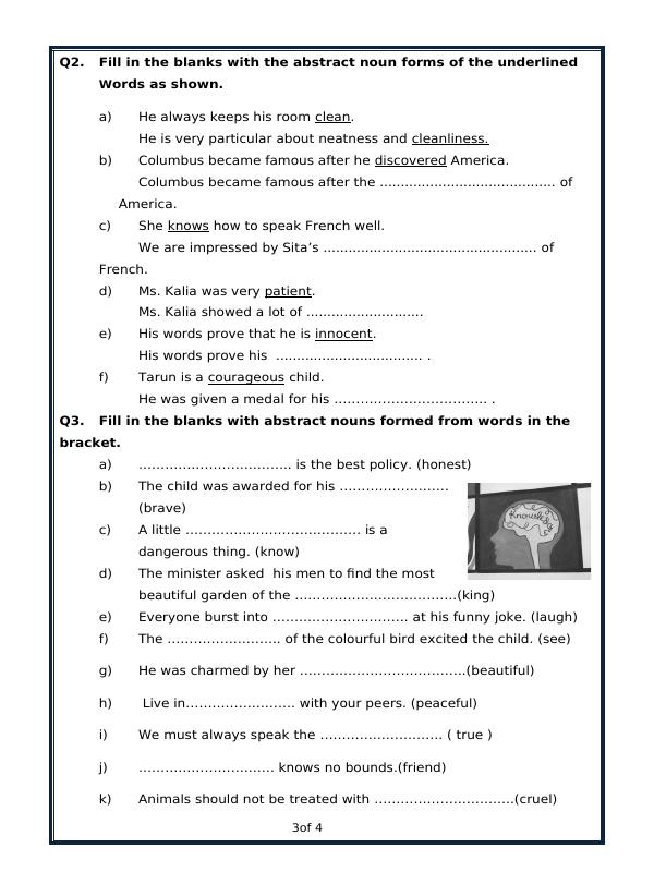 A2Zworksheets:Worksheet of Nouns-Grammar-English