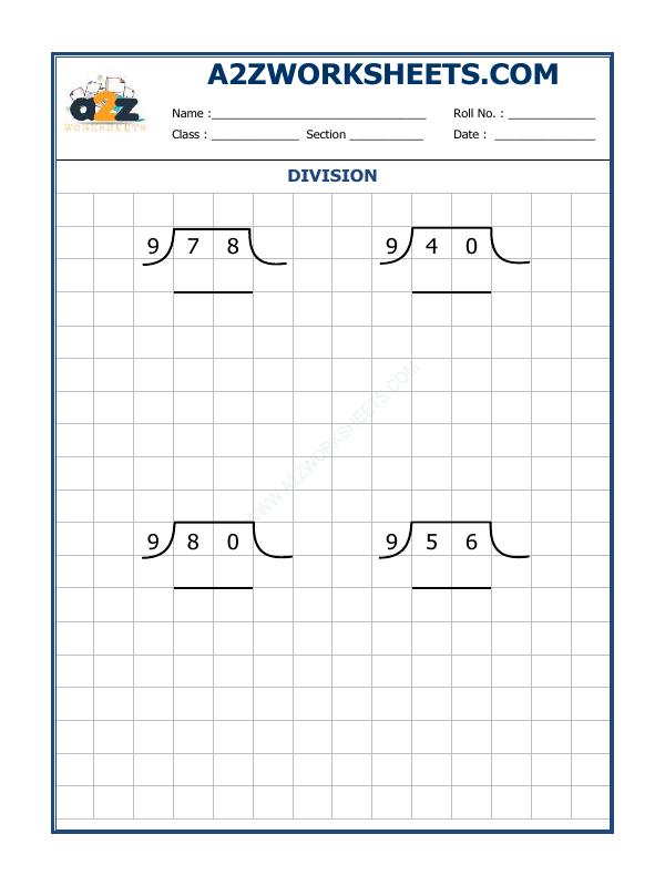 A2Zworksheets:Worksheet of Division By 9 - 12-Division-Maths