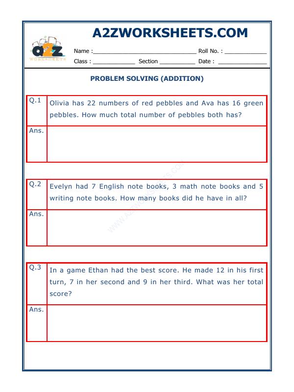 A2Zworksheets:Worksheet of Addition Word Problems - 02-Addition-Maths