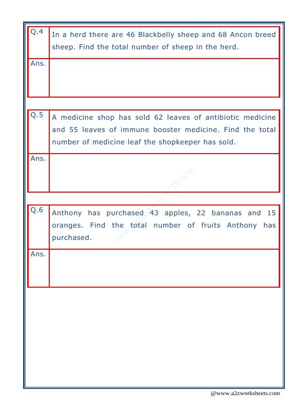 A2Zworksheets:Worksheet of Addition Word Problems - 09-Addition-Maths