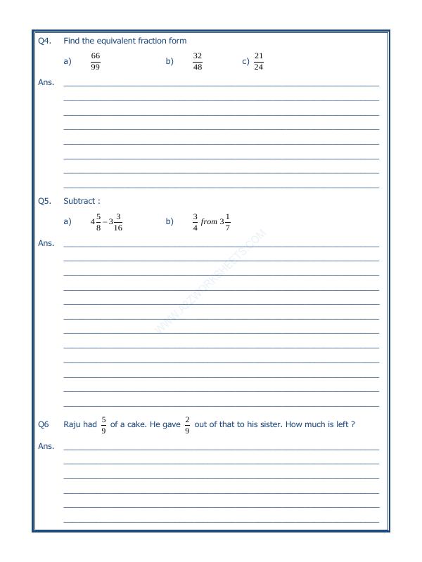A2Zworksheets:Worksheet of Fractions - 02-Fractions-Maths