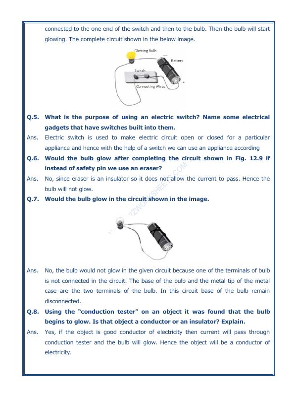 A2Zworksheets:Worksheet of Electricity And Circuits-01-Basic ...