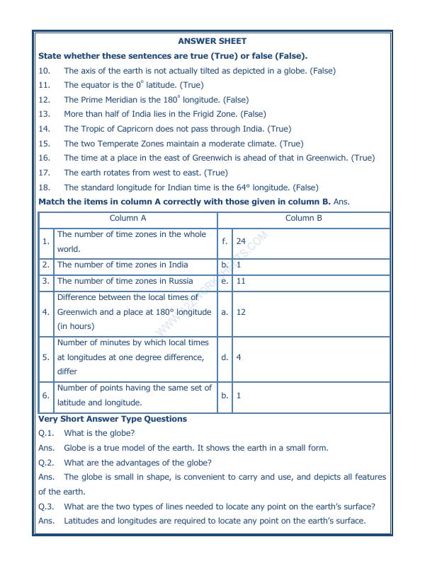 A2Zworksheets:Worksheet of Globe Latitudes And Longitudes-03-Maps and ...