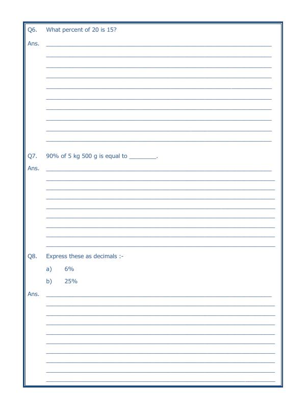 A2Zworksheets:Worksheet of Percentage-01-Percentage-Maths