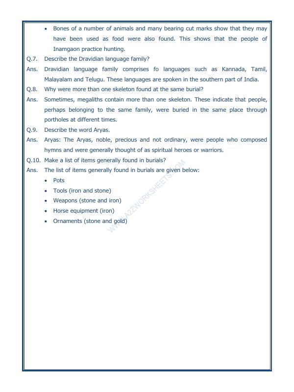 A2Zworksheets:Worksheet of What Books And Burials Tell Us-10-Our ...