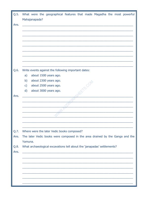 A2Zworksheets:Worksheet of Kingdoms Kings And An Early Republic 09 Our