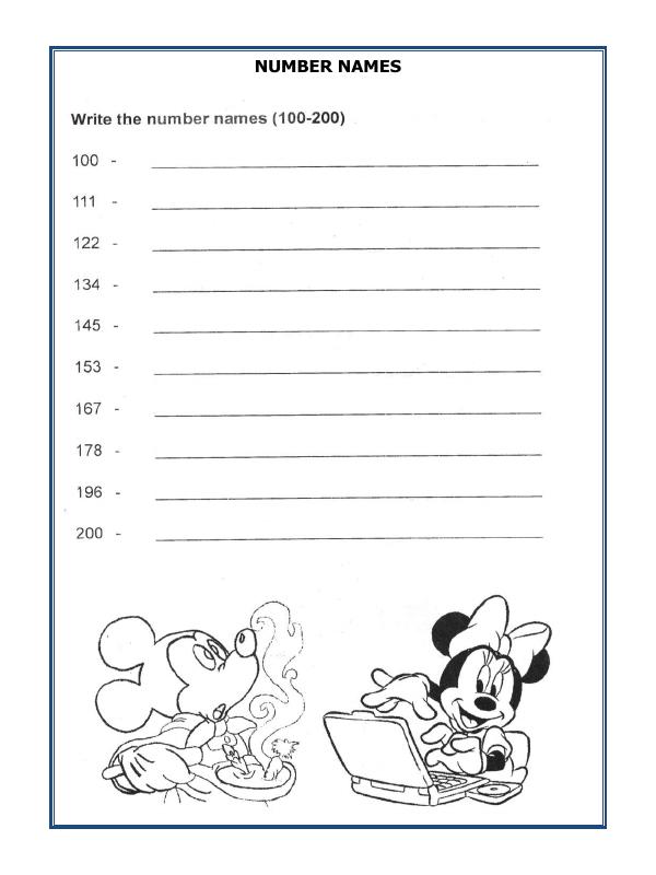 A2Zworksheets:Worksheet of Number Names-02-Numbers-Maths