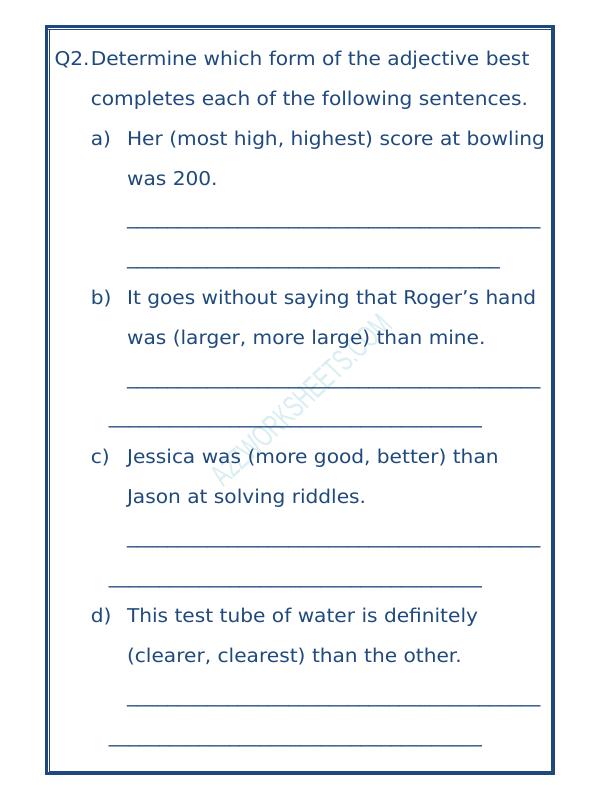 Class-Iv-English Adjectives Worksheet-12