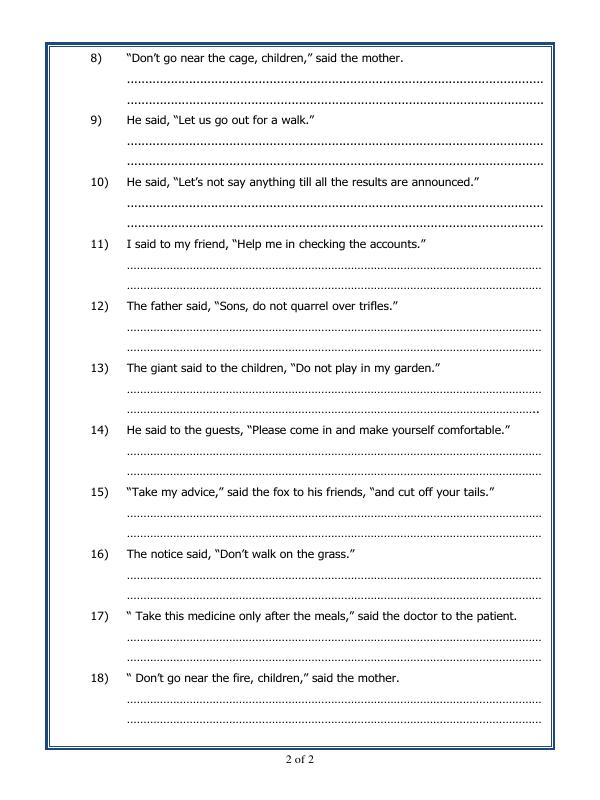 A2Zworksheets:Worksheet of Reported Speech-02-Grammar-English